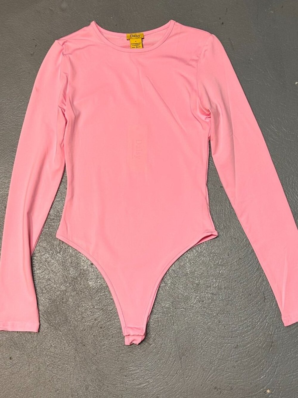 3/$30 Daisy Pink Bodysuit Juniors Small  Stretch Fitted Snap Closure New